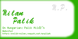 milan palik business card